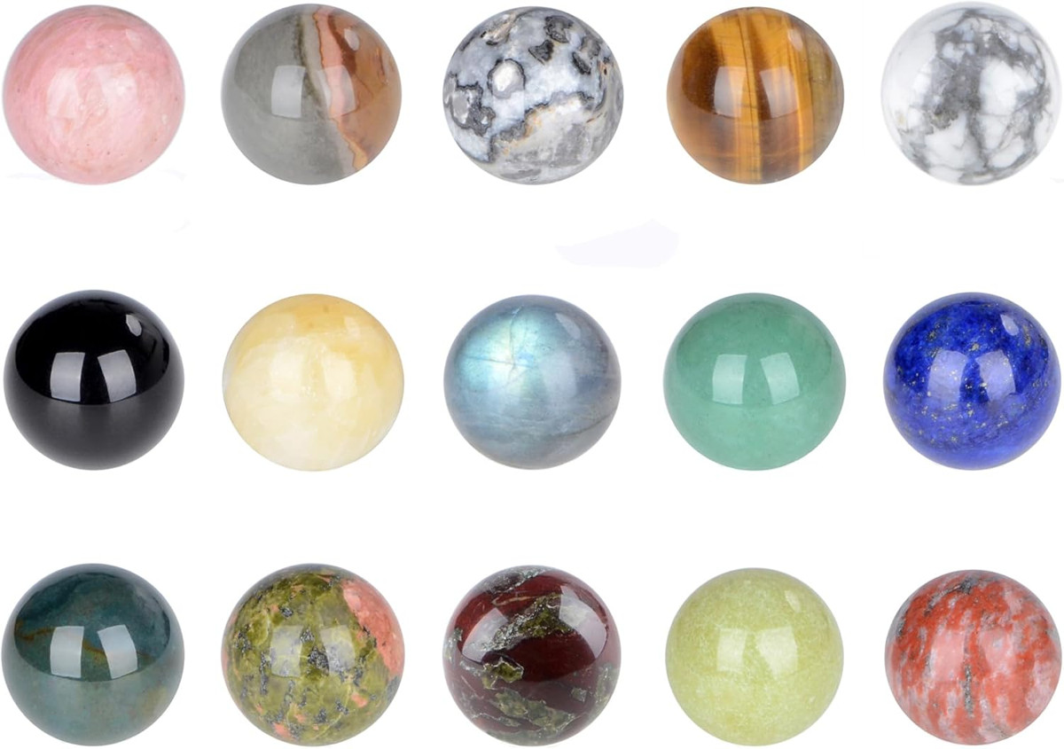 20mm Solid Gemstone Polished Rocks Minerals Crystal Healing Orb Ball Sphere