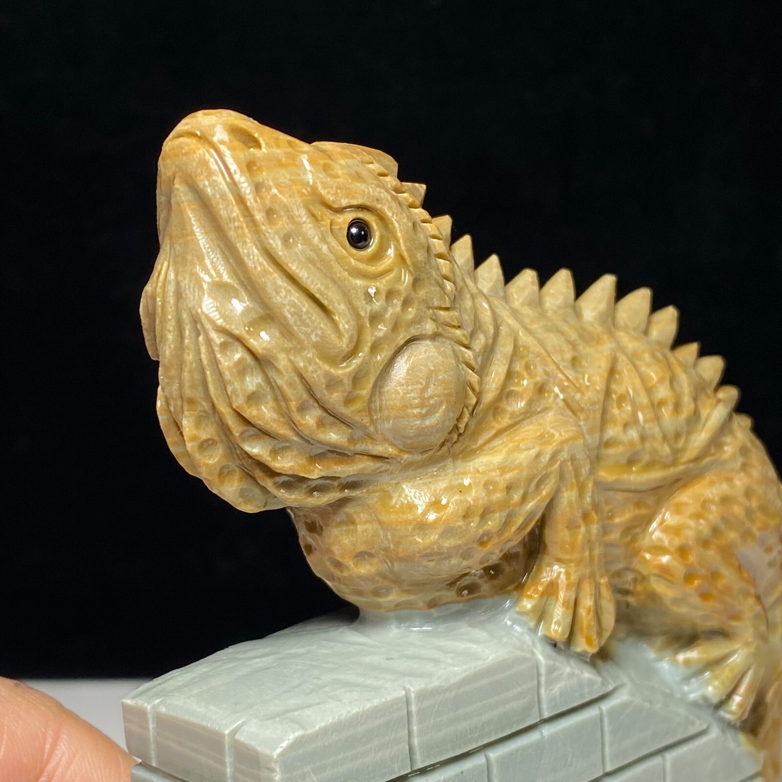 Natural Crystal Quartz Mineral Specimen Songhua Stone Handcarved Lizard Gift
