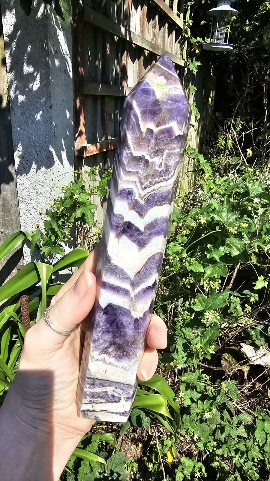 ✨️SALE✨️ X Large Chevron Amethyst Crystal Tower Point Healing 21.5cm 536g