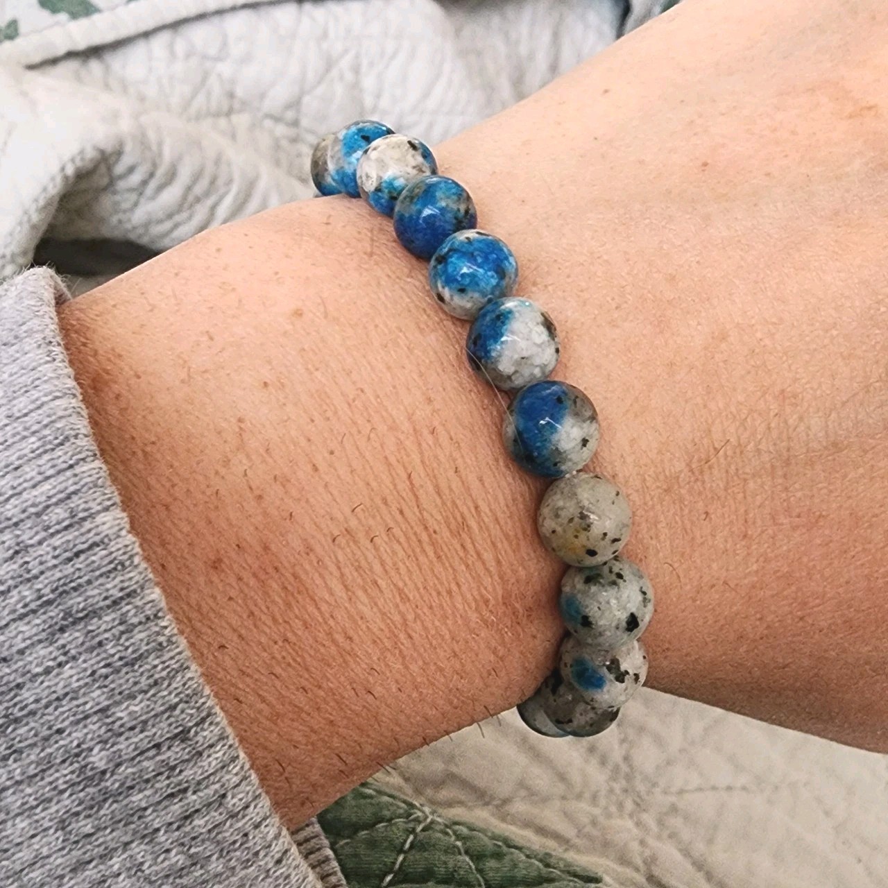 Natural 8mm K2 Jasper Stone Bracelet Crystal Beads Stretch