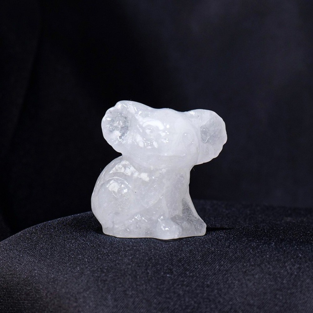 Natural Mixed Crystal Koala Statue Carving Reiki Healing stone Decor Gift random