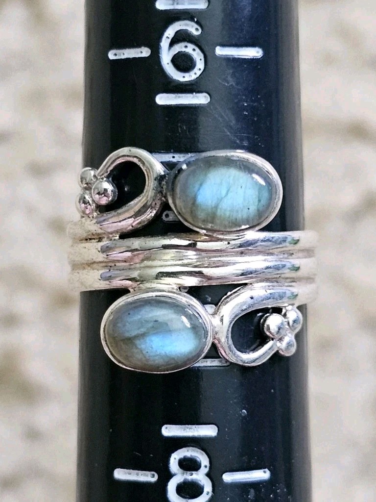 Sterling Silver Labradorite Ring, Size 7, Crystals & Stones, Mineral Specimen