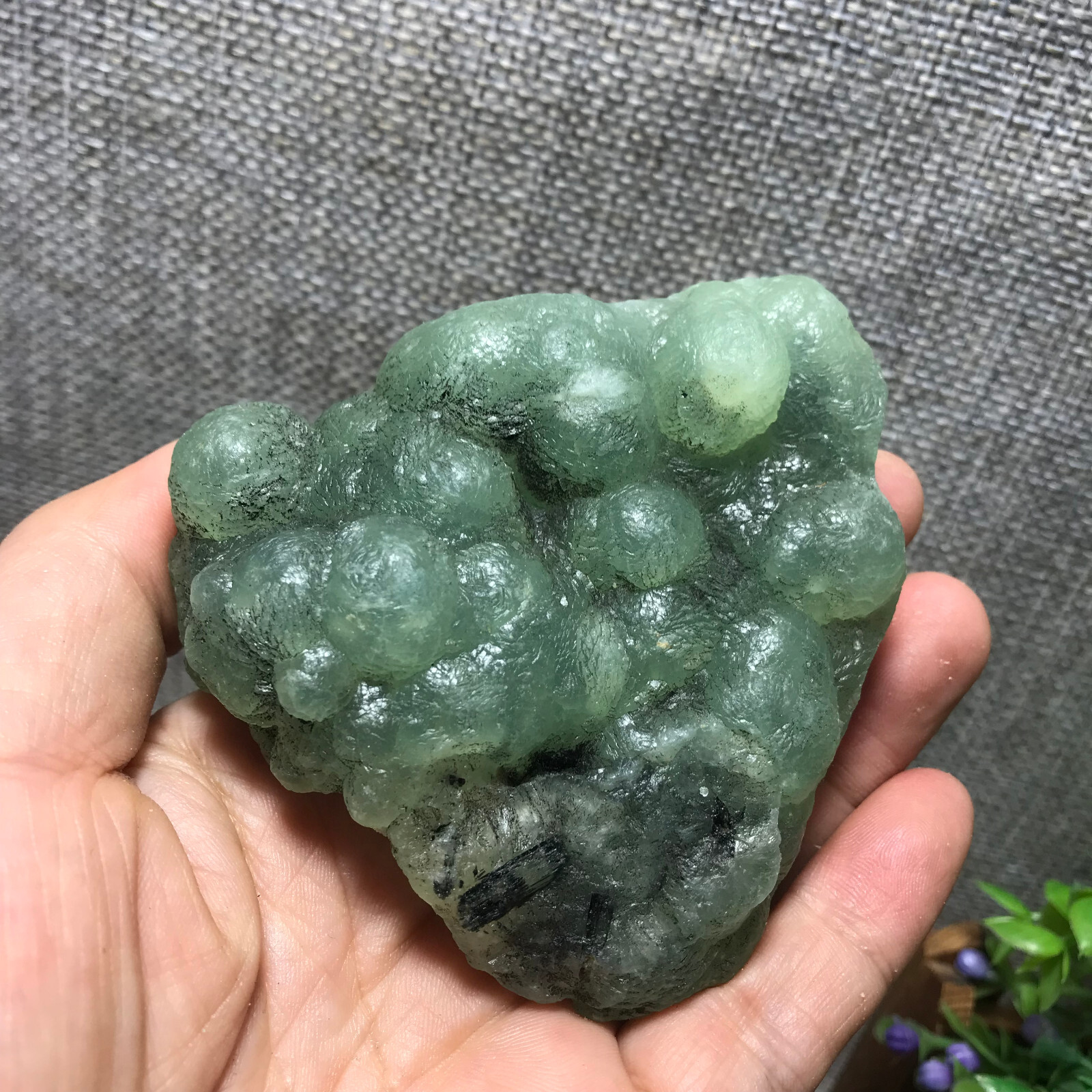 219g Natural Green chalcedony grape agate crystal specimen Indonesia 09
