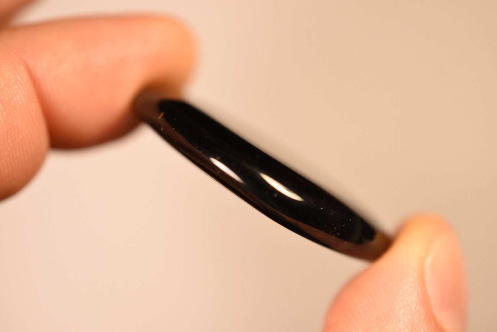*BLACK ONYX* Palm Stone 3.9cm 13g Natural Stone Flat Thumb Worry