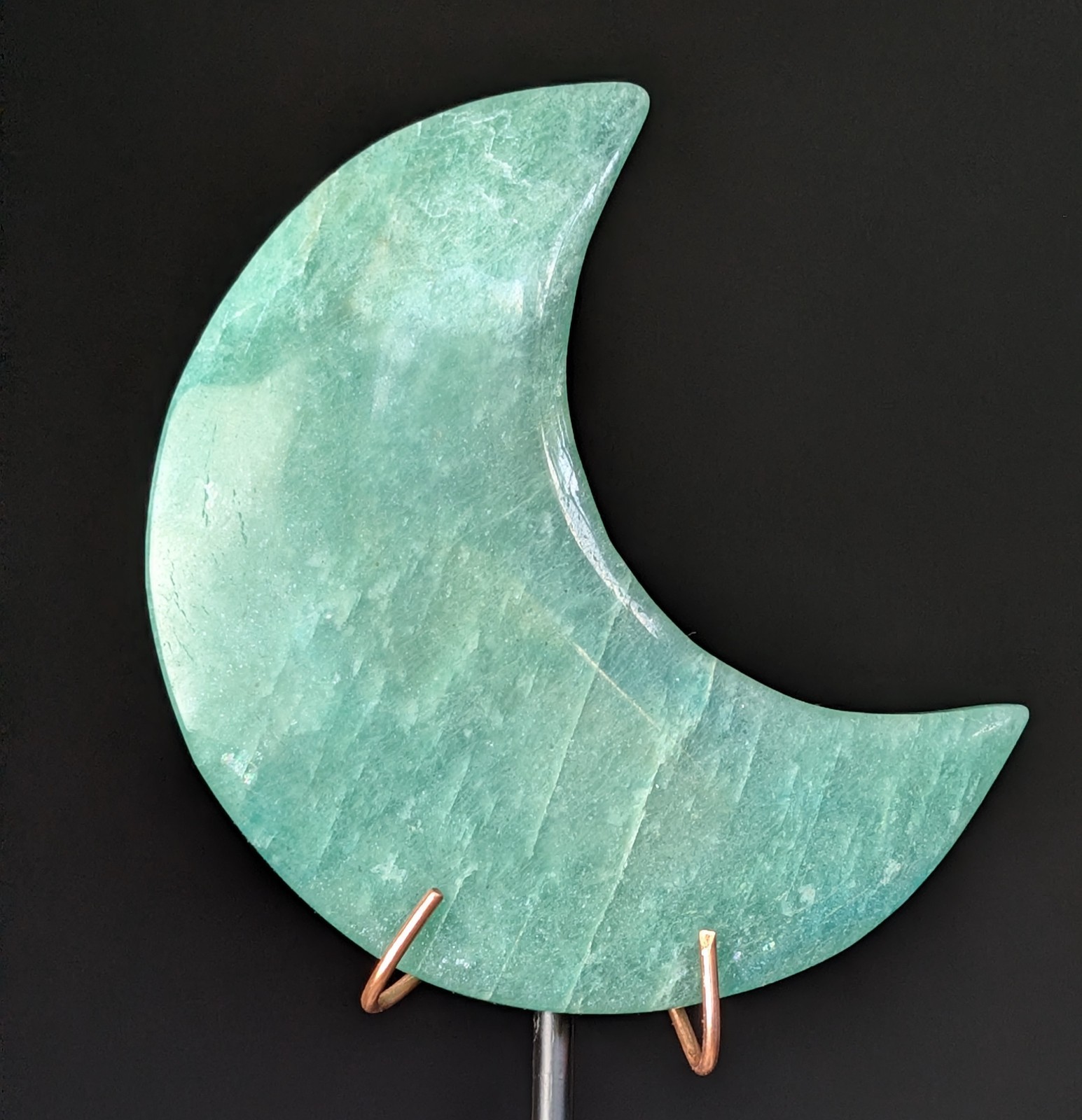 Amazonite Moon Carving Crystal Gemstone Chakra Reiki