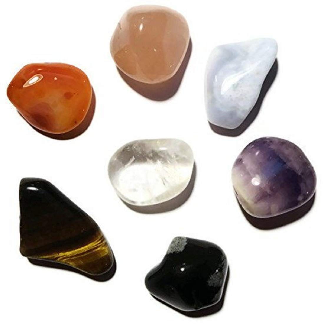 Original Natural 7 Pcs Mix Chakra Tumbled Stones 2cm Crystal Healing Energy Set
