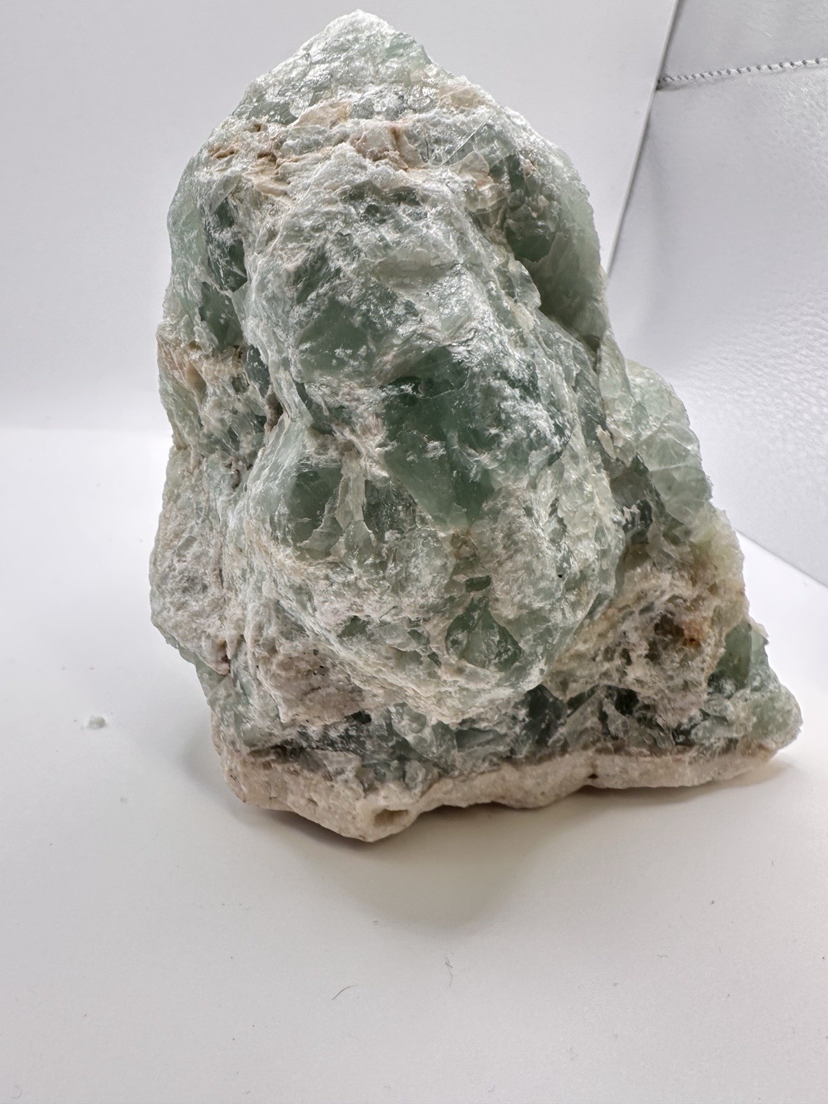 Mexico Green Fluorite Crystal Specimen 6 in 4 lb Druzy Layer