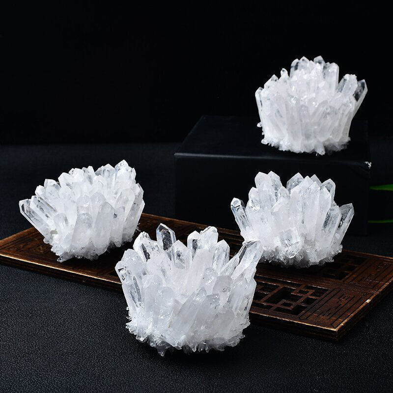200-300g Natural Clear Quartz Cluster Crystal Point Gemstone Geode Specimen Gift