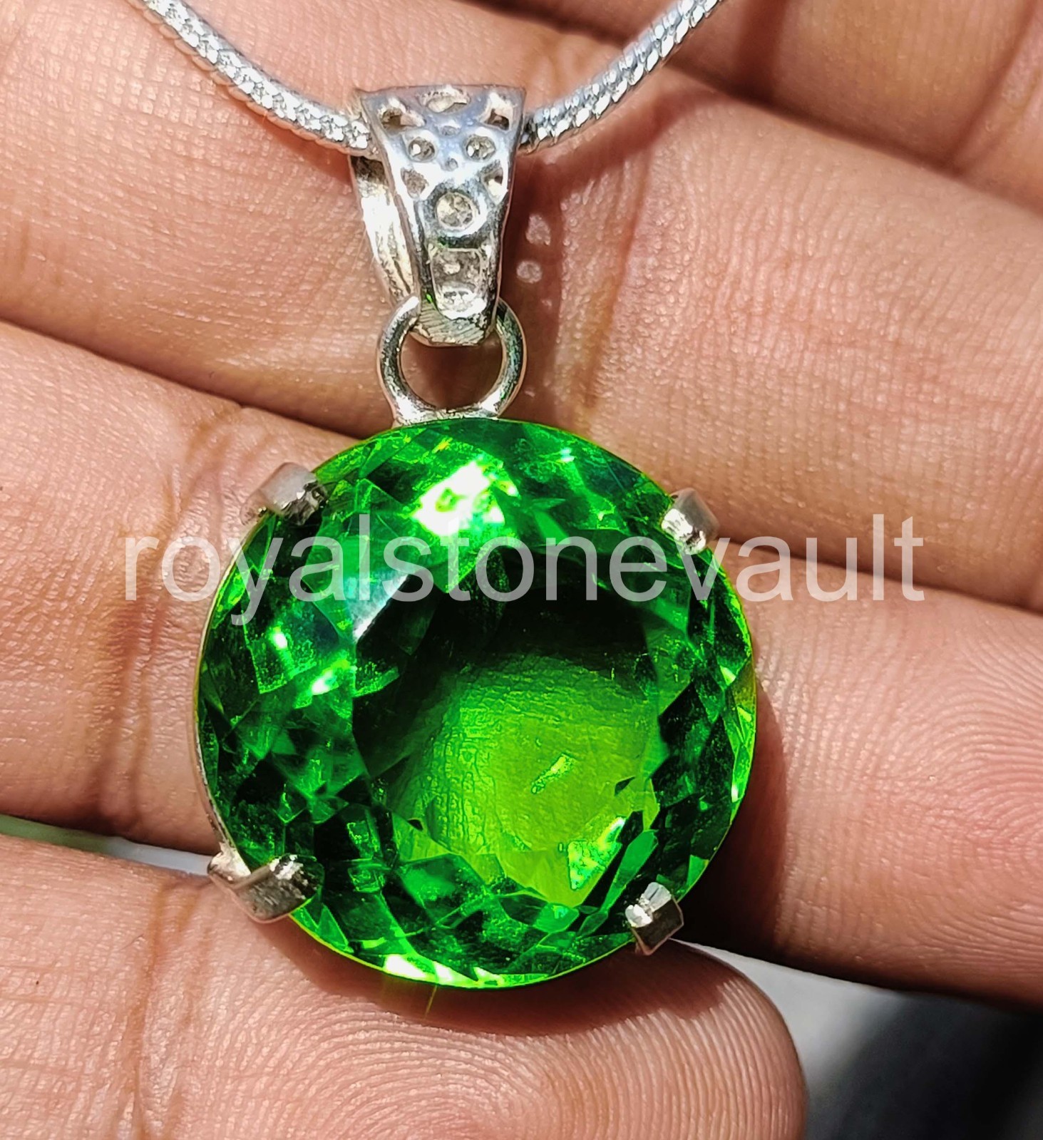 Certified 50.25 Ct Natural Green Peridot Round Shape IGL Loose Gemstone 6AHZ