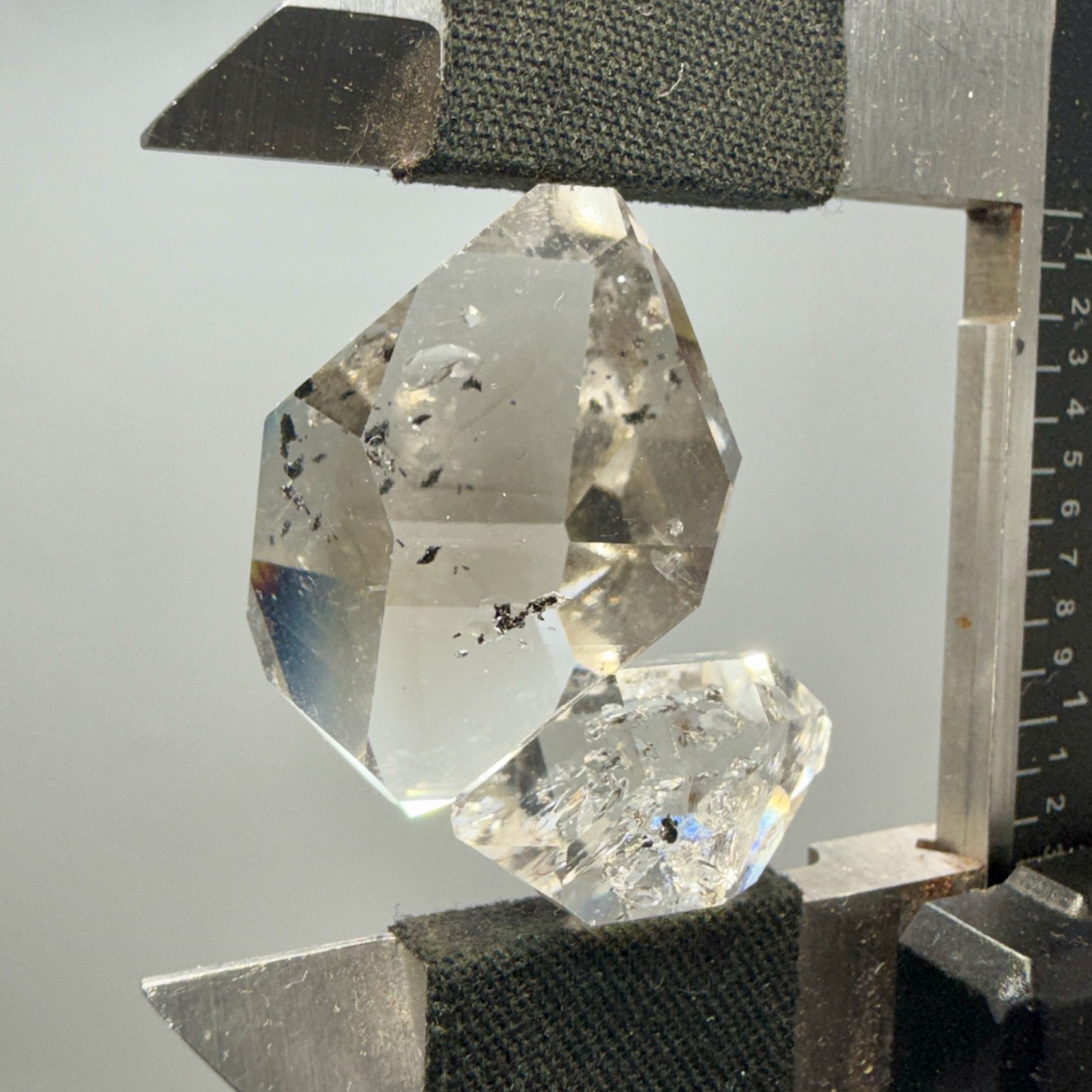 A+ Grade Herkimer Diamond Gem Cluster, Flawless Clarity, Minor Hydrocarbon
