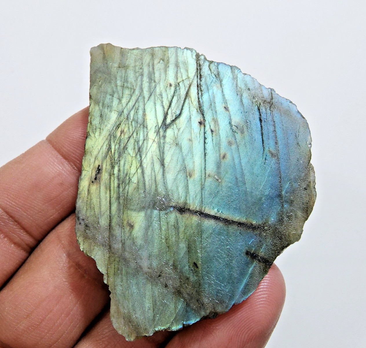 192Ct AAA+ Labradorite Crystal Rough Slab Raw Labradorite Loose Gemstone Jewelry