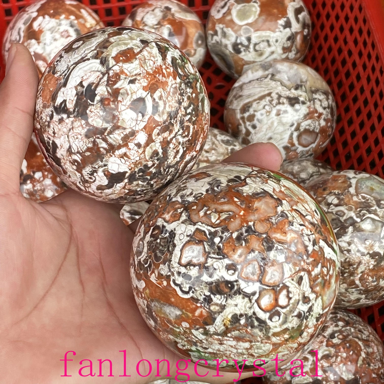 1pc Natural Mexican Agate Ball Sphere Quartz Crystal Mineral Reike Healing 50mm+