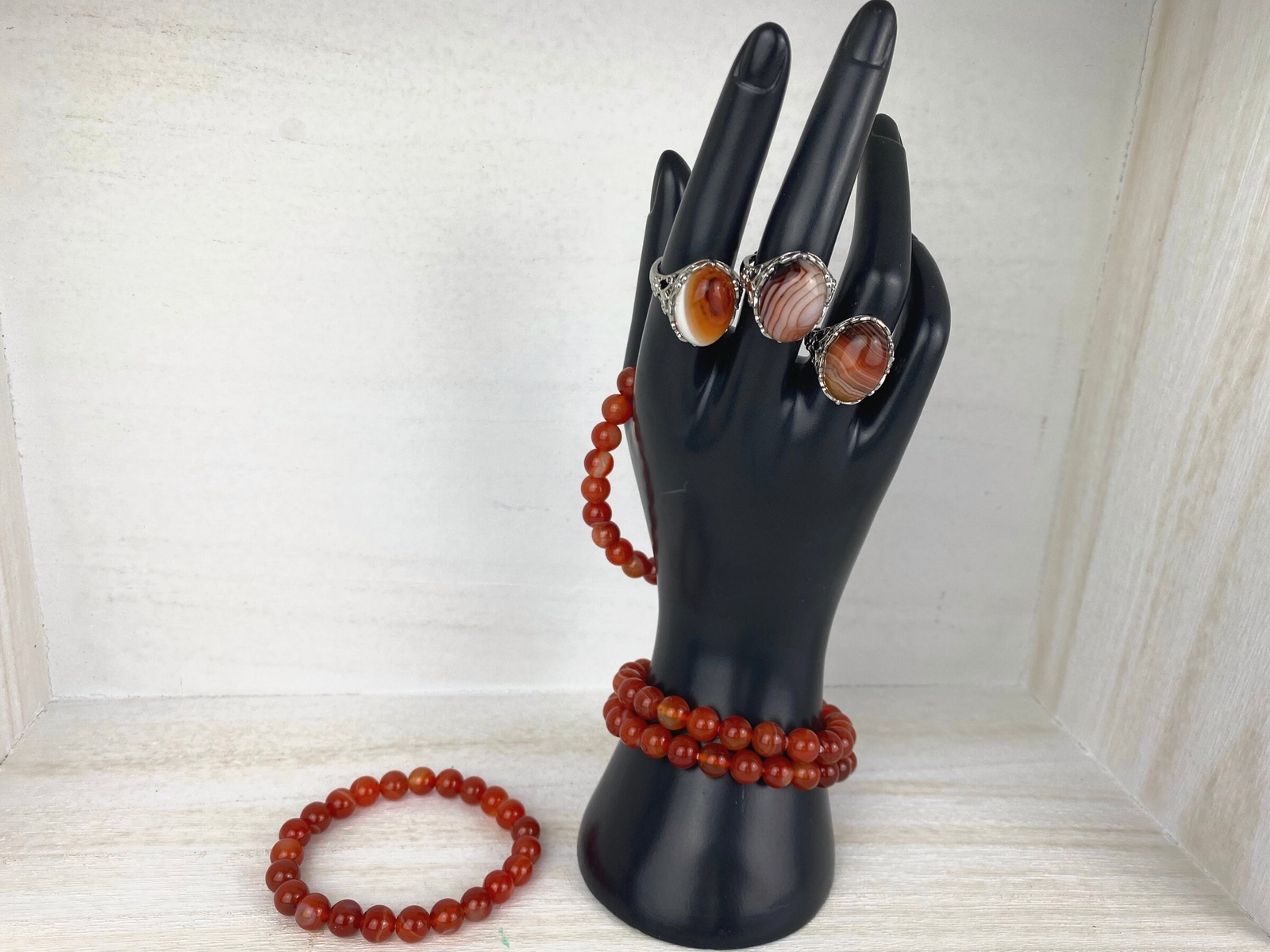 Carnelian bracelet – 8mm carnelian bracelet – carnelian agate jewelry – crystal