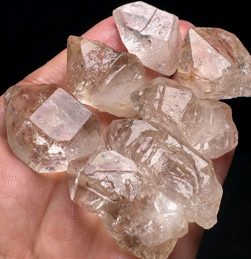 110g 7PC Diamond Grade! Super FENSTER Quartz Skeletal Quartz Crystal Point s845