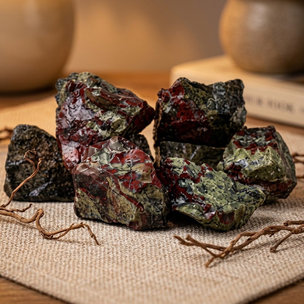 2PC Raw Natural Dragon Bloodstone Rough Stone Healing Crystal Specimen Decor