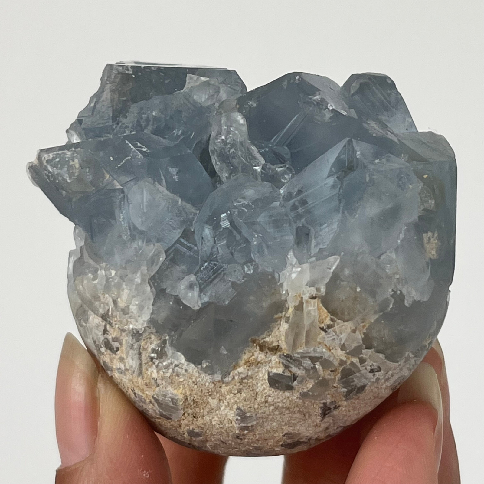 290g Natural Blue Celestite Crystal Geode Cave Mineral Specimen HEALING A54
