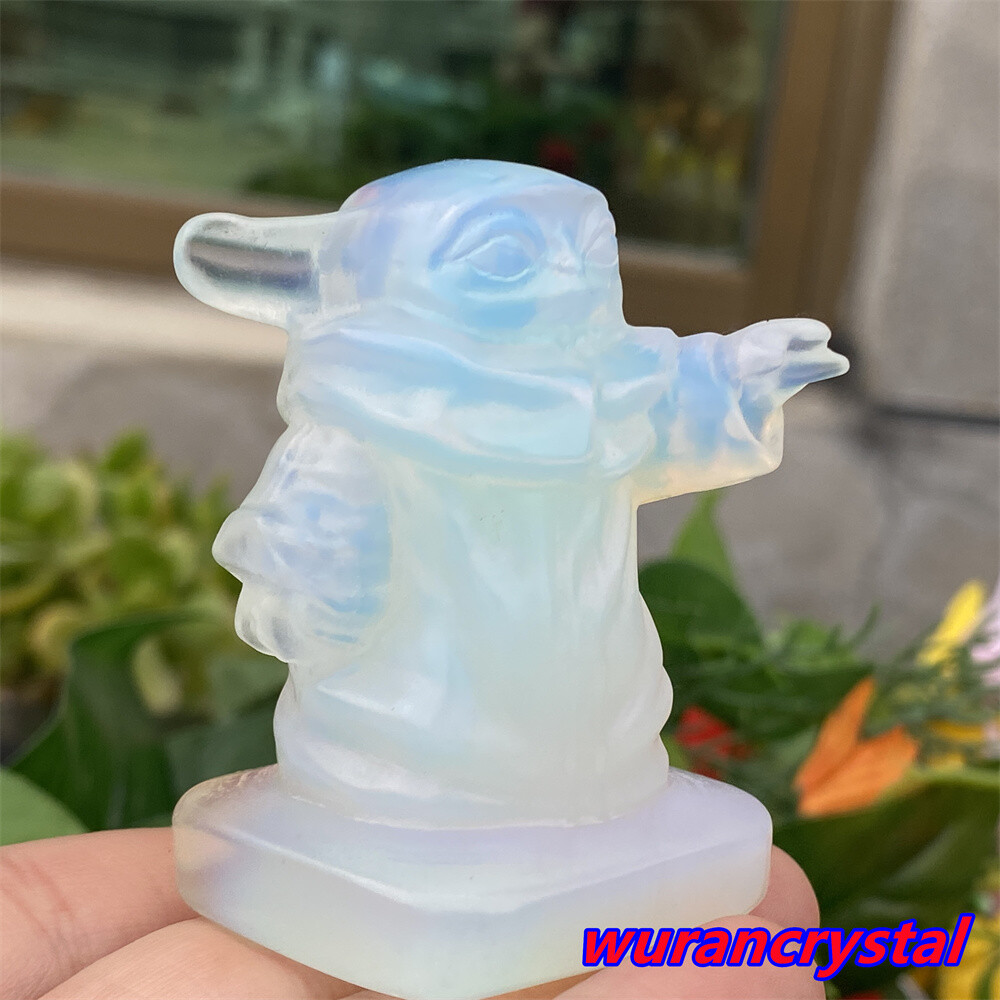 2″ Opalite Pocket Monster Elve baby skull crystal carved point healing Gem 1pc