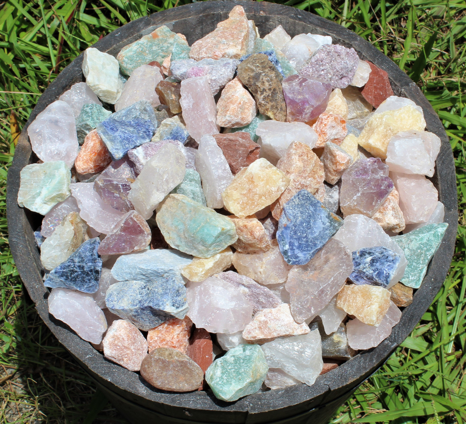 1/4 lb Bulk Lot Brazil Mix Large Bulk Natural Rough Tumbler Rocks Stones 4 oz