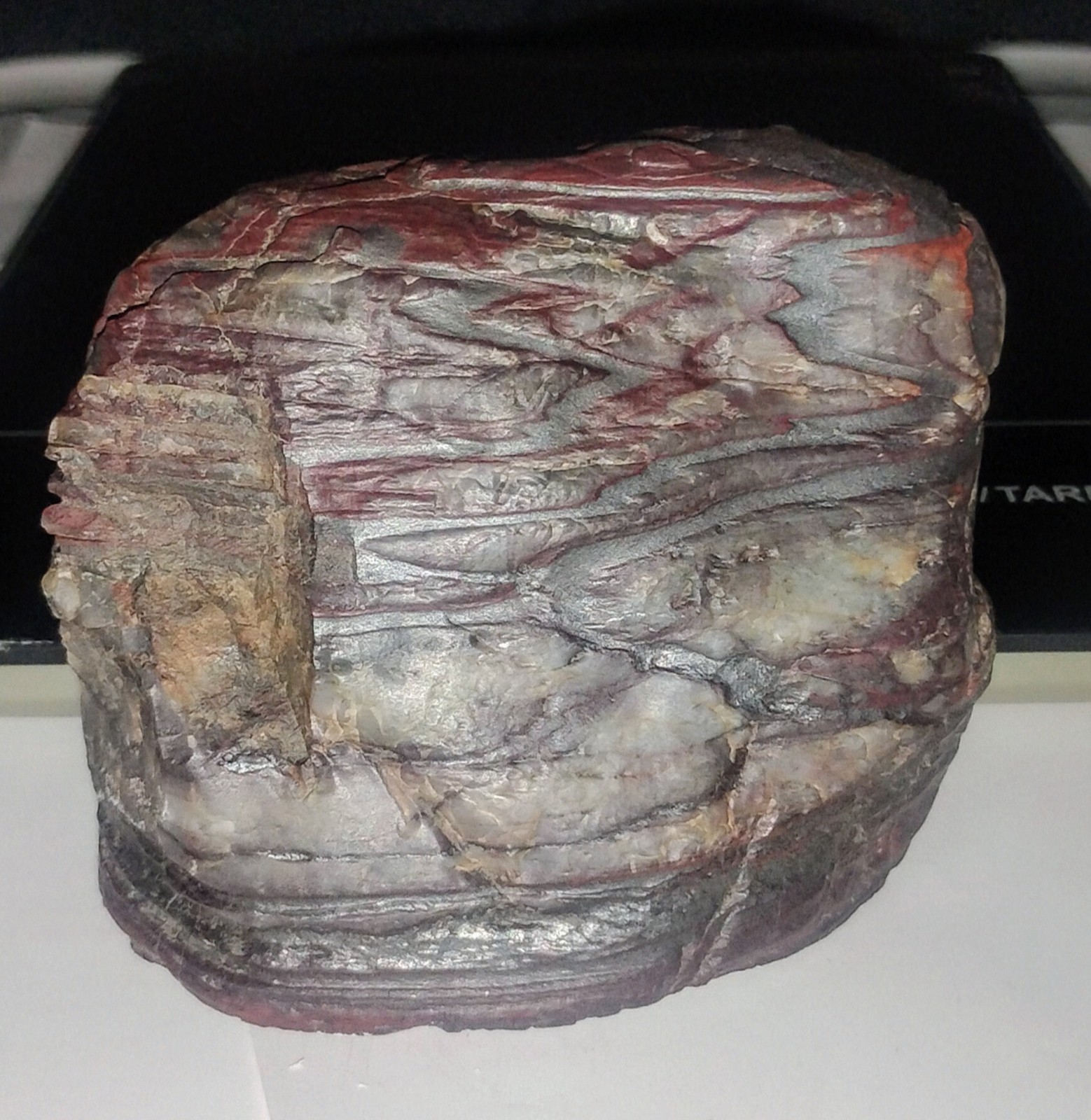 smooth red Banded Iron stone Formation, BIF. 391-grams, 4in x 3in x 2in