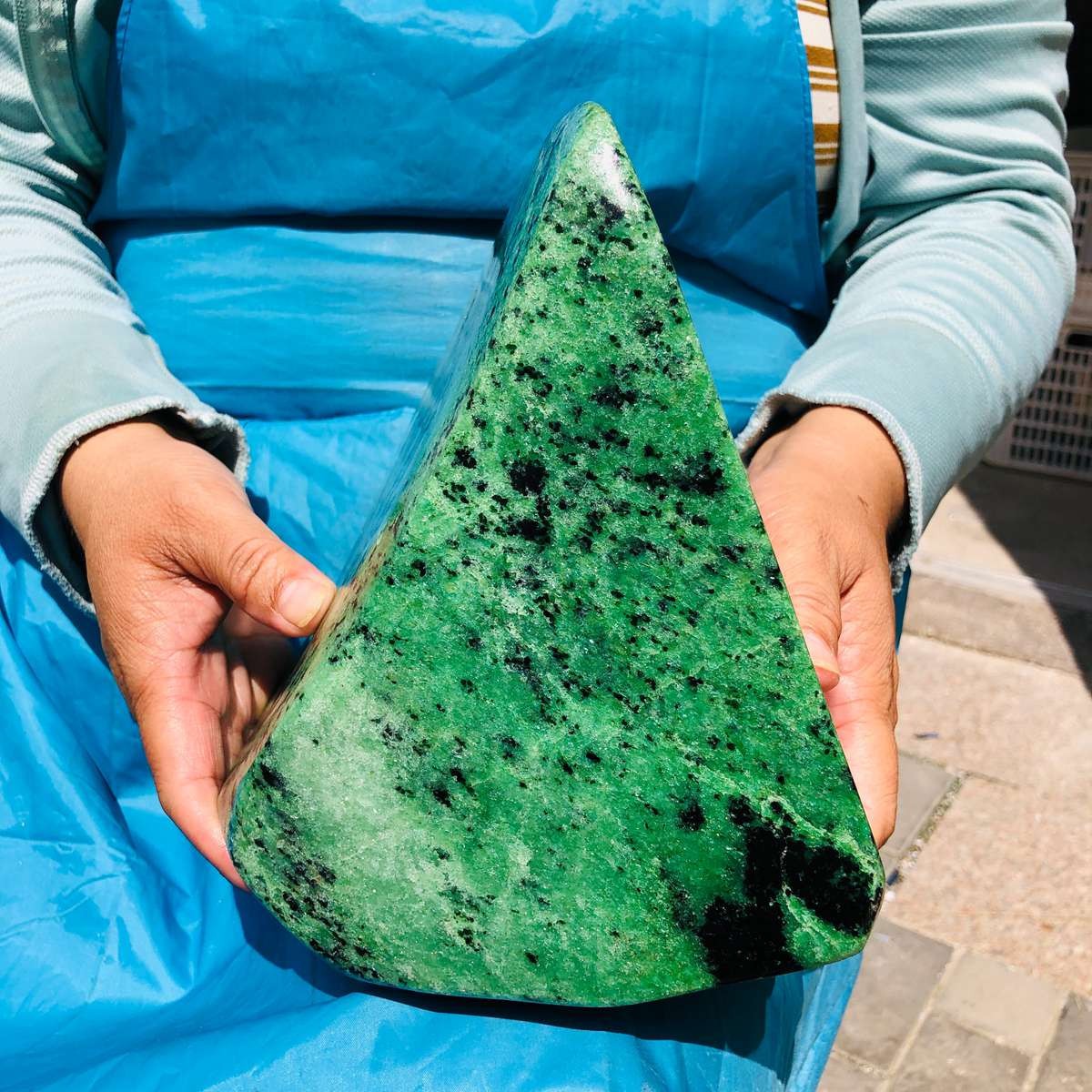 18.74LB Natural red and green treasure mineral specimen