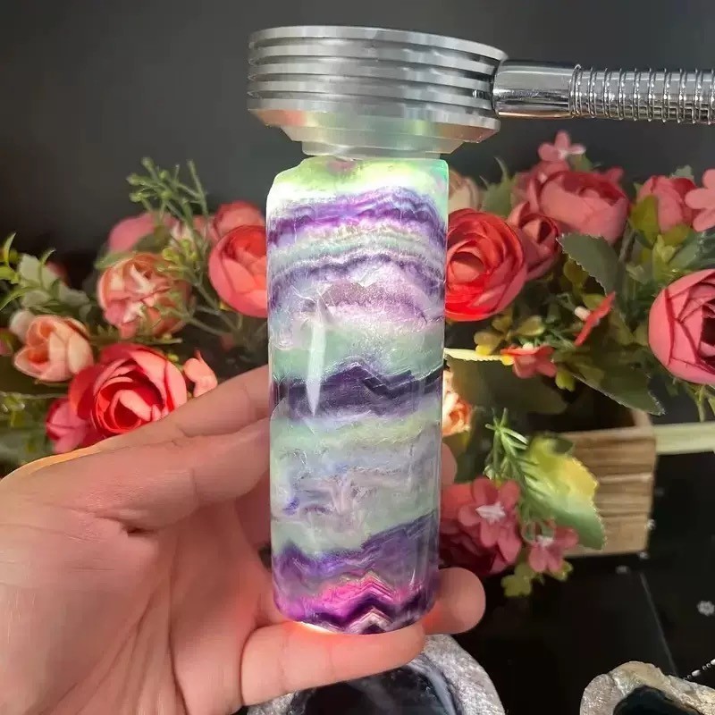 A++ Natural fluorite quartz crystal night light Crystal lamp reiki healing 1PC