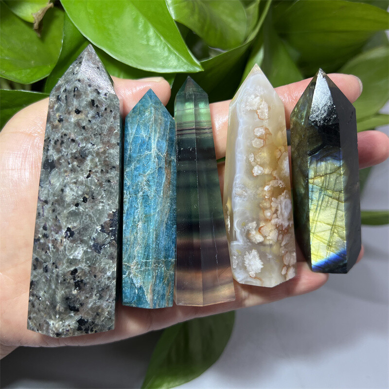 12pc A lot natural quartz crystal obelisk wand point healing send randomly