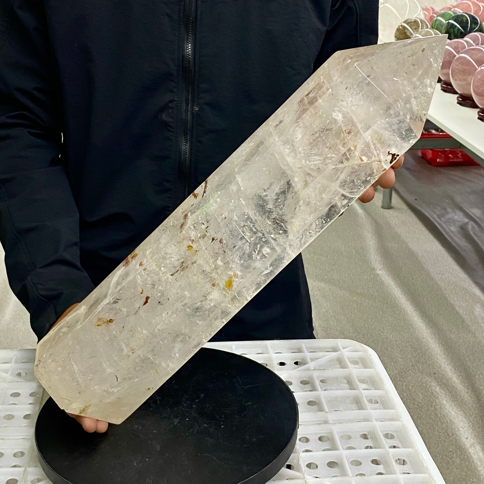 17LB Natural Clear Quartz Crystal Point Healing Wand Polished Rock Crystal Re