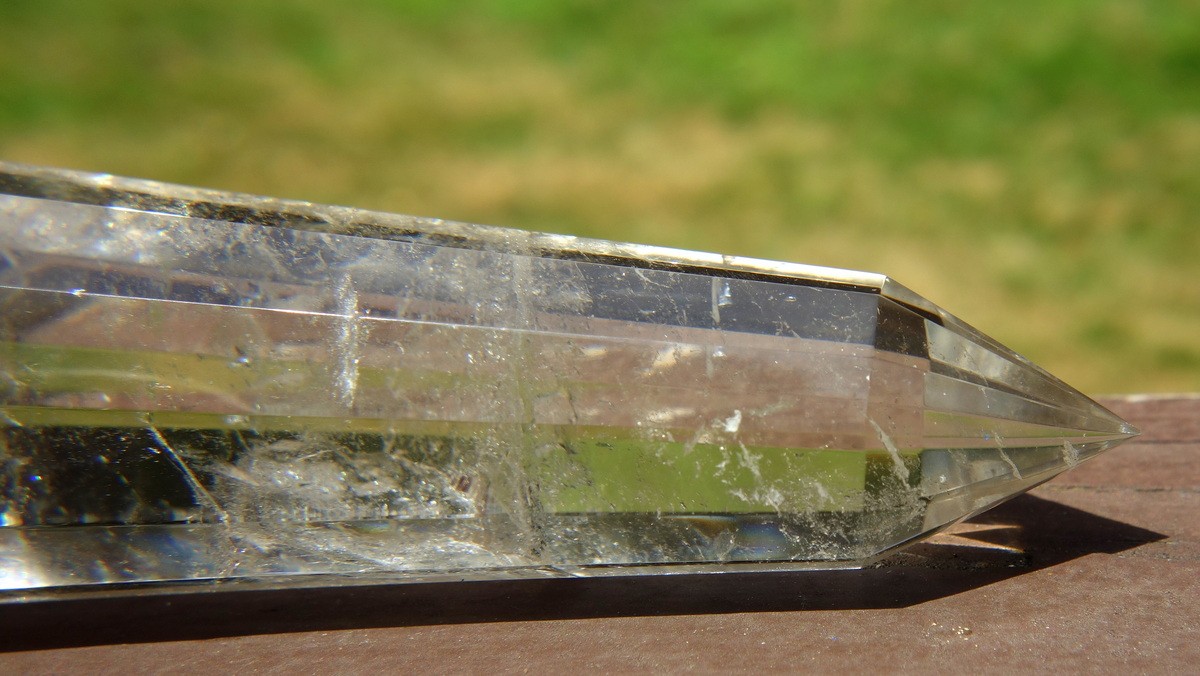 Vogel Inspired Double Terminated Quartz Crystal Wand with Hint of Smoky