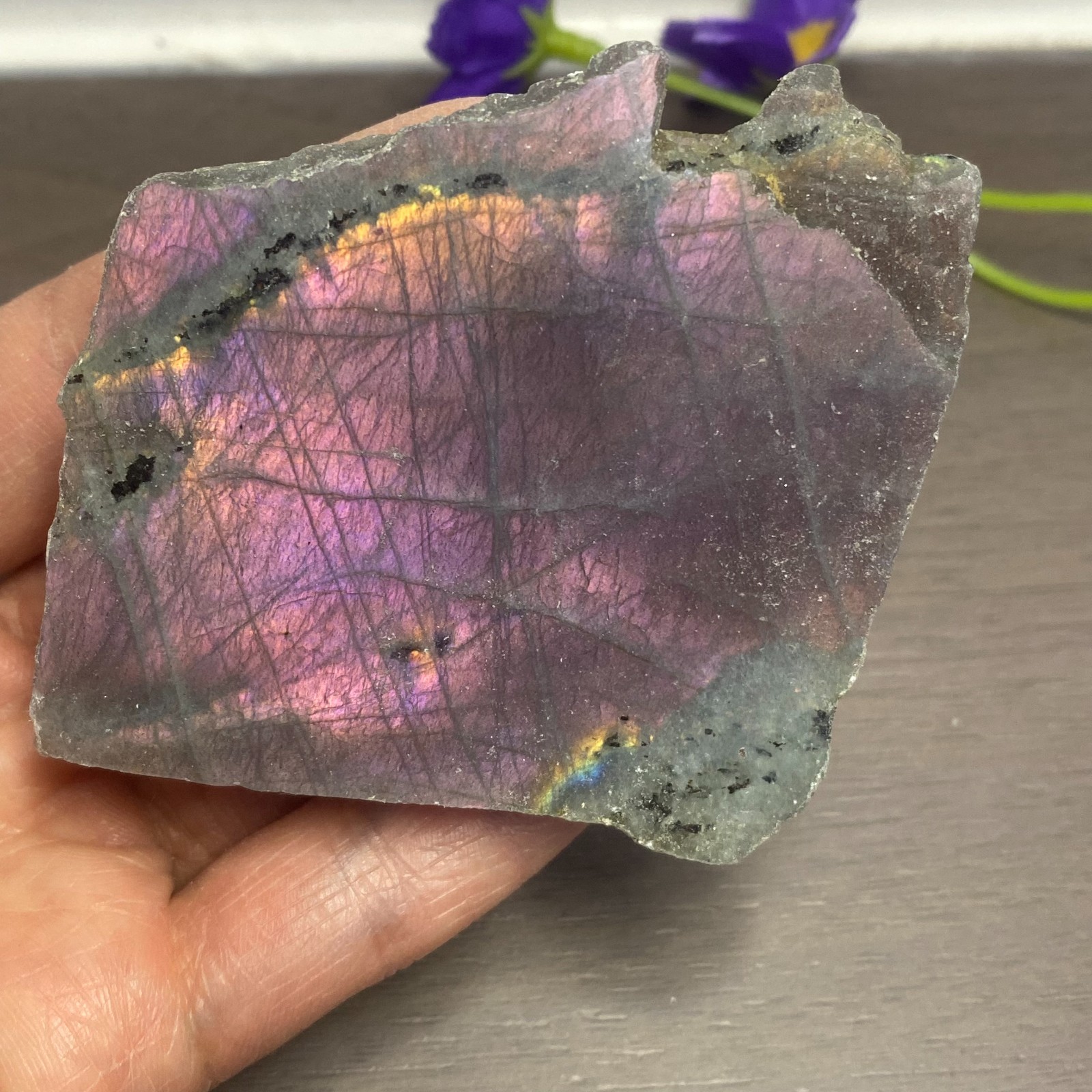 111.5g Top Labradorite Crystal Stone Rough Mineral Specimen Healing