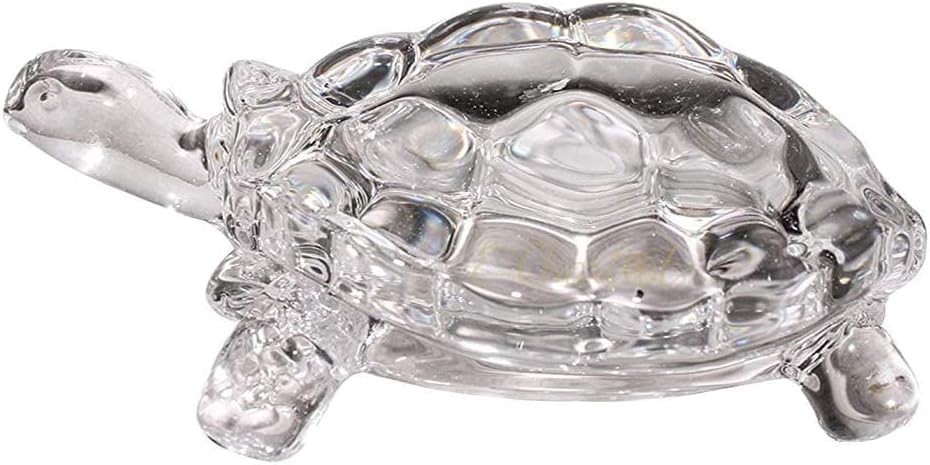 Clear Crystal Turtle Feng Shui Lucky Wealth Prosperity Home Decor Gift Small
