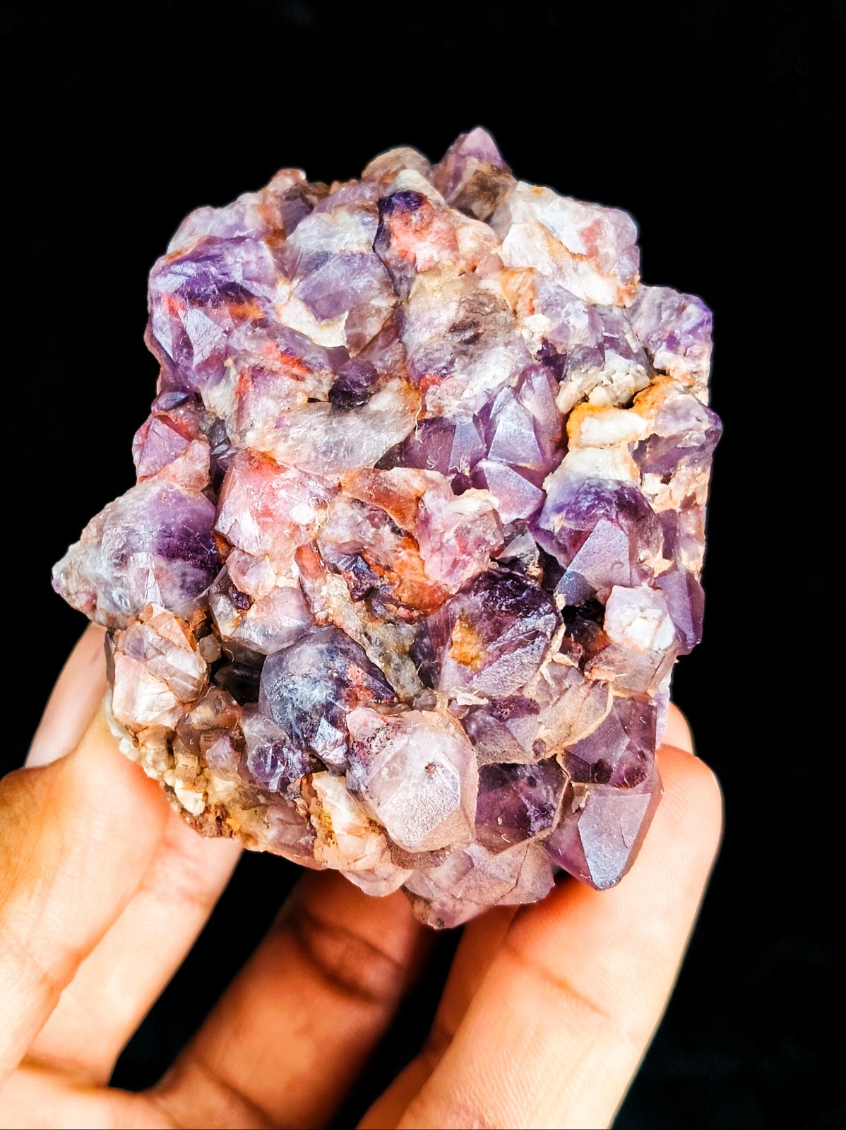 Alien Amethyst Phantom Quartz Cluster Natural Mineral Specimen 238g 9x7x4cm