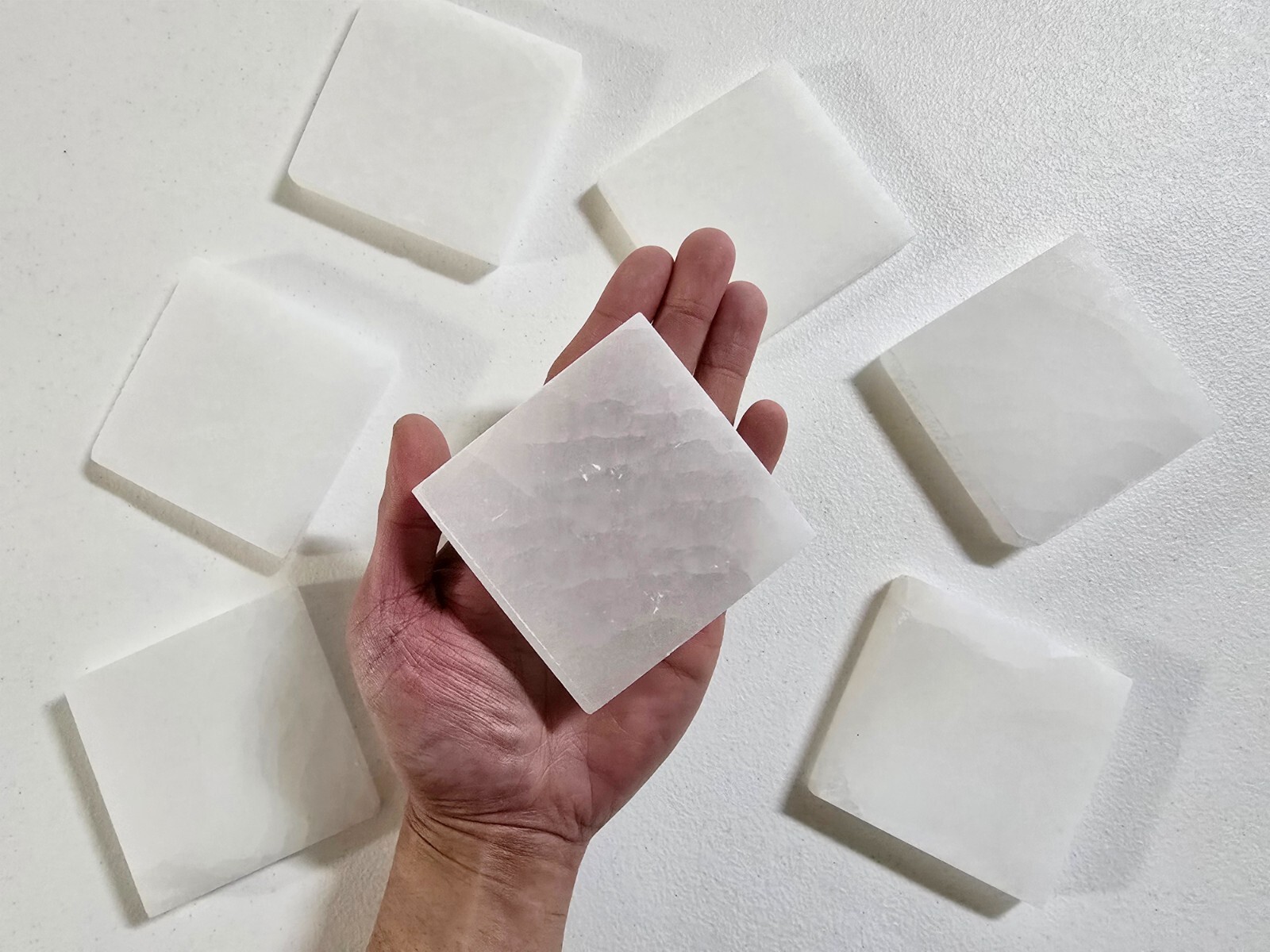Selenite Square Charging Crystal Plate Polished Slab for Crystals Cleansing