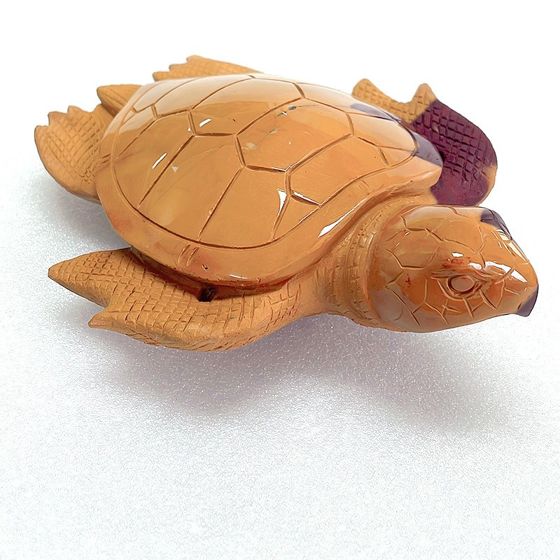 7.0” Natural Mookaite Turtle Hand Carved Crystal Sculpture , Home Decorator