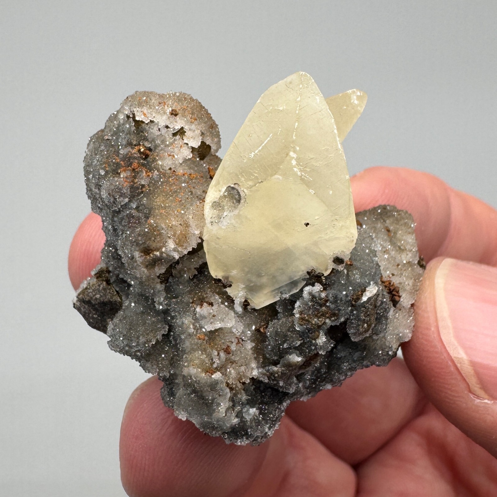 Calcite, Chalcopyrite from Casteel Mine, Missouri – Fine Mineral Specimen