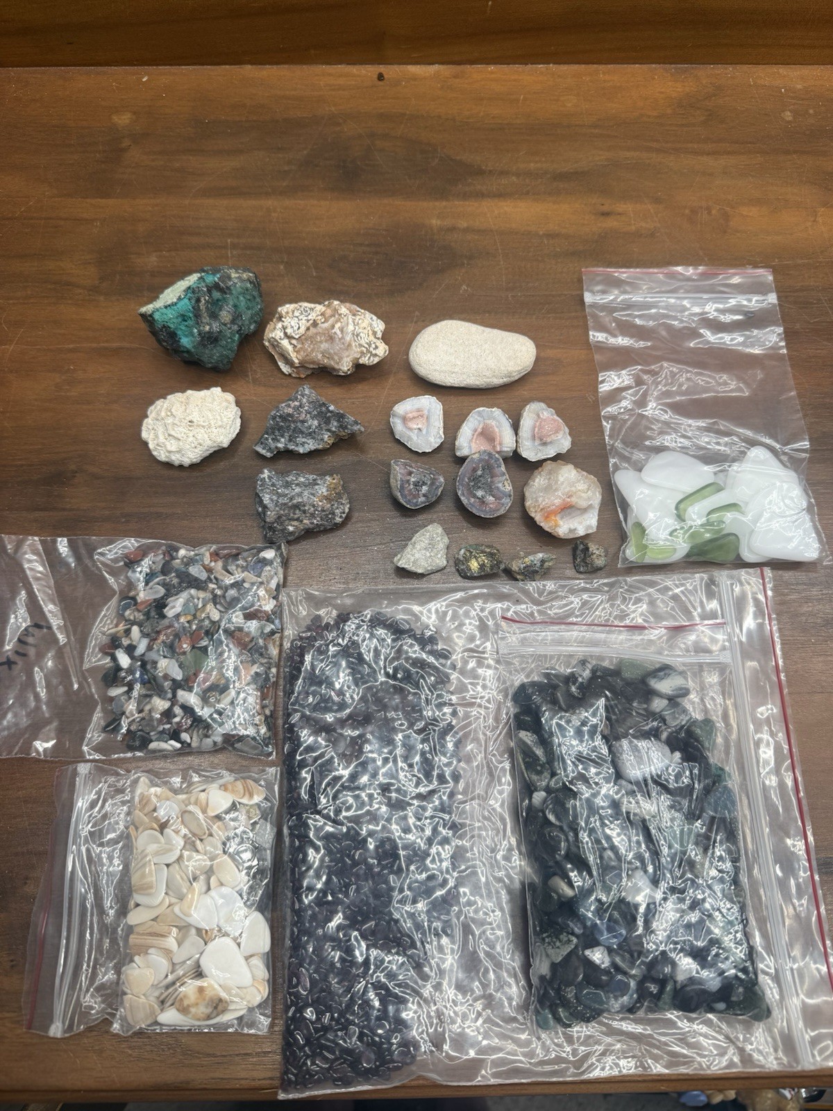 Rock & Mineral Collection Agate Fossils Tumbled Stones Garnet Mixed Gem Lot