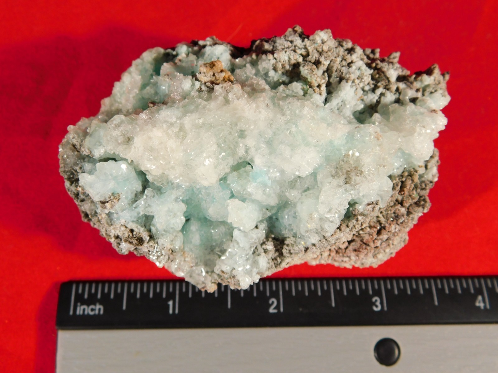 Light BLUE! CHRYSOCOLLA Cluster with Translucent Druzy Quartz Mexico 195gr