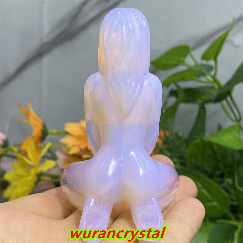 3″ Pink Opalite Quartz Goddess Skull Women model Hand Carved Crystal healing 1pc