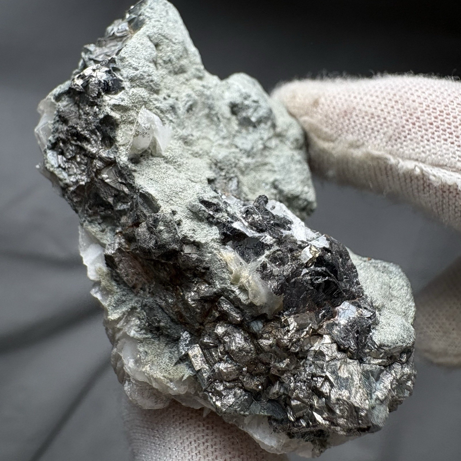 Inner Mongolia Calcite Arsenopyrite Association – Metallic Crystal Raw Specimen