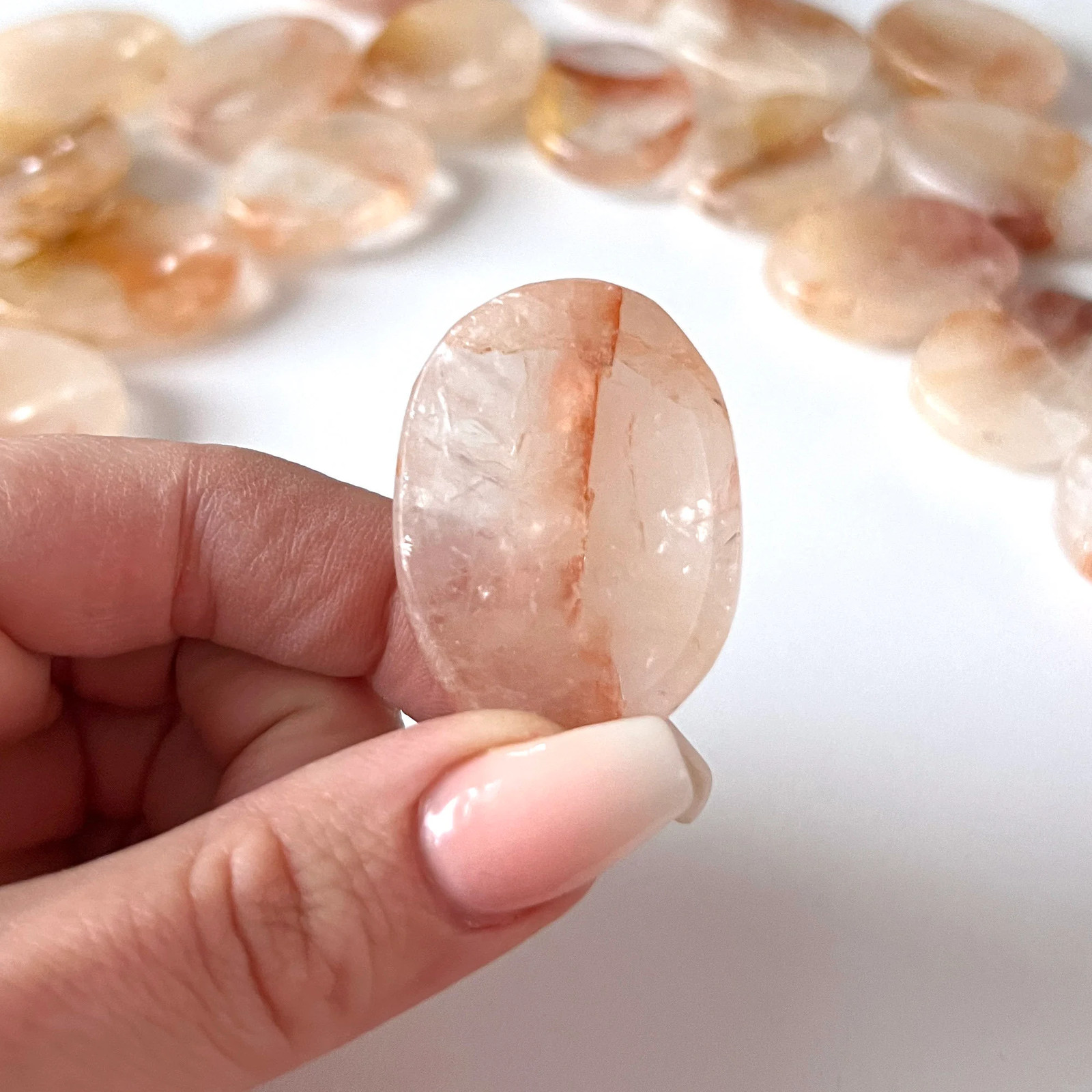 Fire Quartz Worry Stone | Hematoid Quartz | Vitality | Self-Worth | Confidence |
