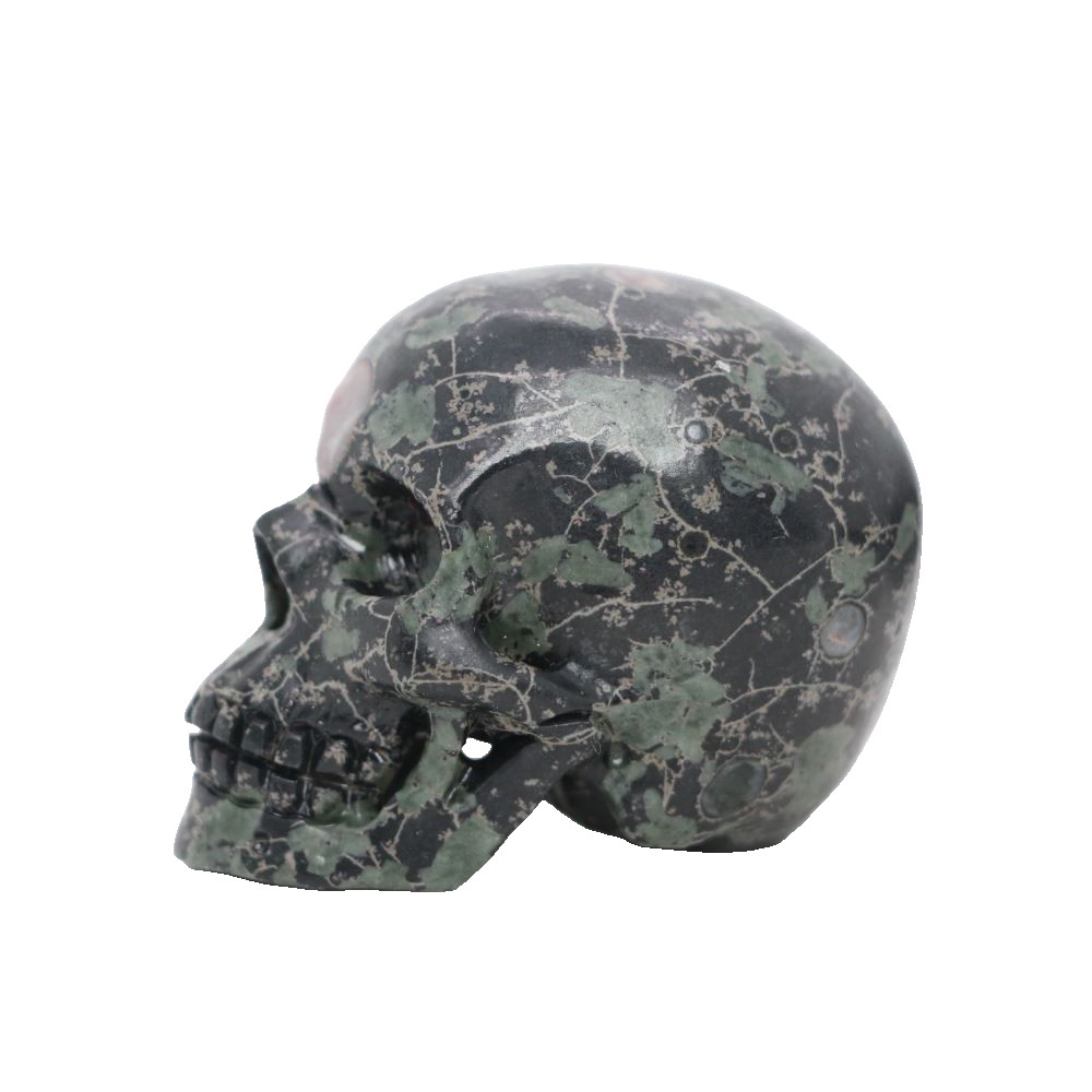 2″ PLUM FLOWER STONE Carved Crystal Skull Realistic Healing Randomly Send 1pc