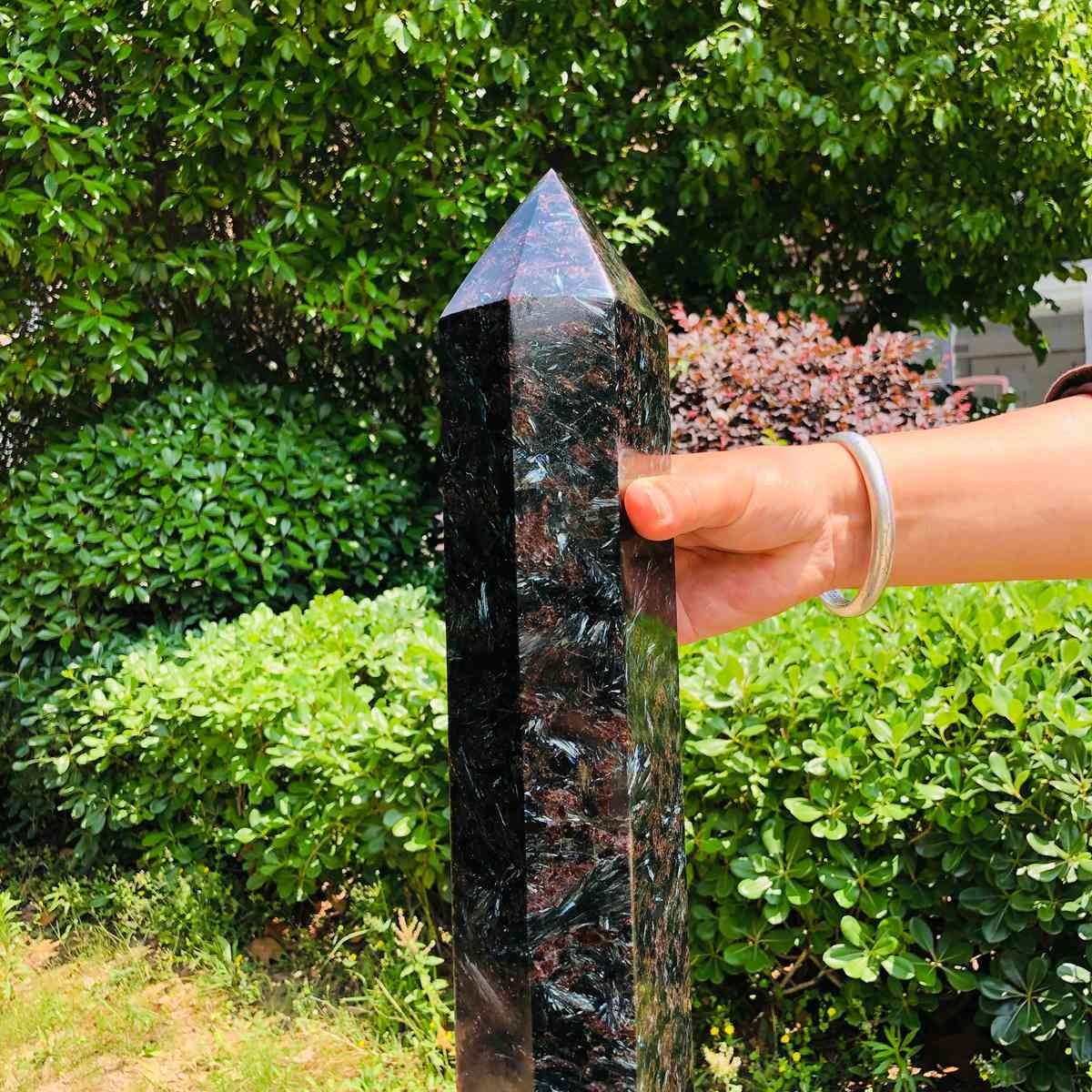 16.23LB Natural Fireworks Stone Obelisk Quartz Tower Crystal Wand Point Healing