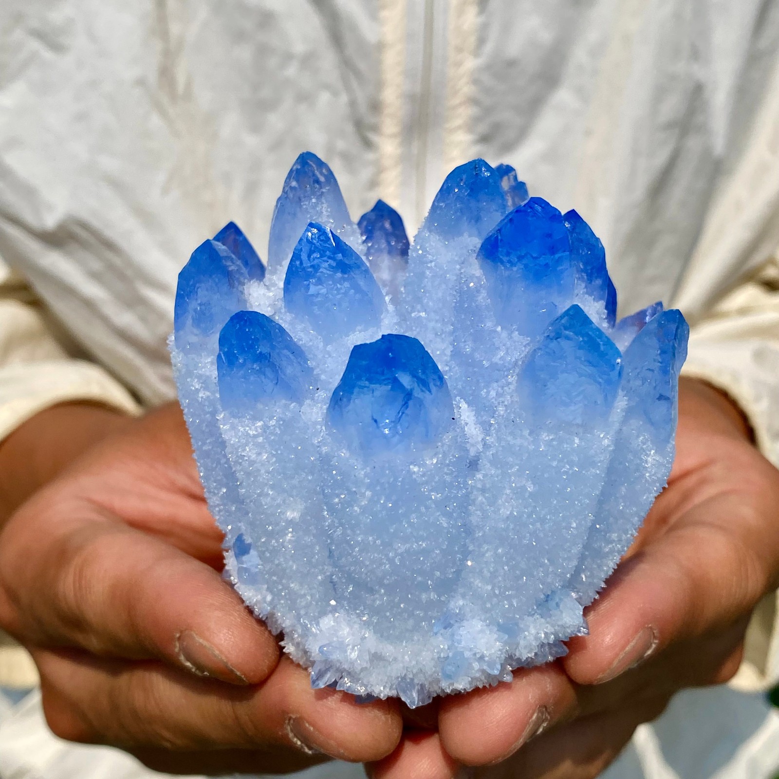 313G New Find blue Phantom Crystal Quartz Cluster Mineral Specimen Healing