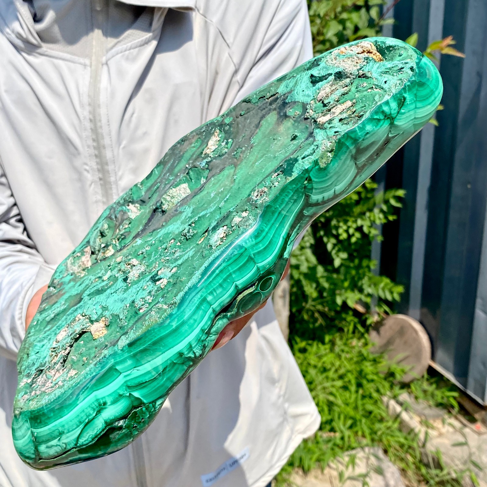 9.25LB Large Natural glossy Malachite transparent cluster rough mineral sample