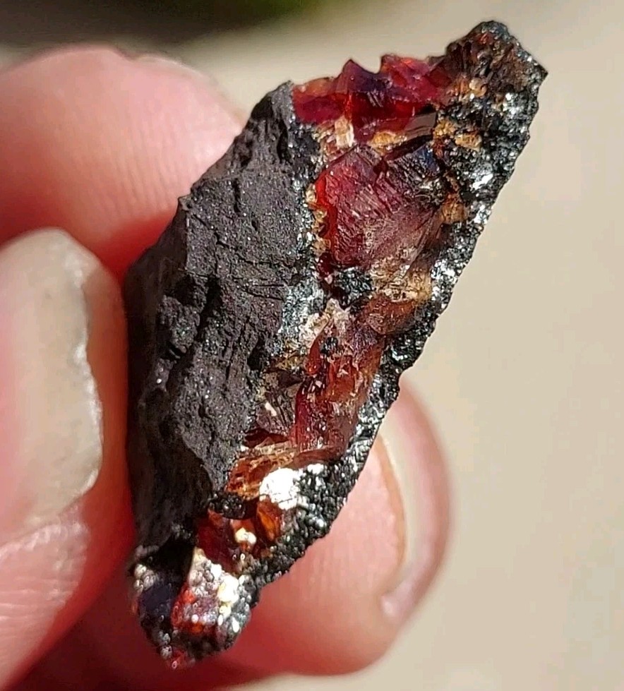 ULTRA RARE GEM RHODOCHROSITE ON MATRIX N’Chwaning I Mine, KMF, South Africa