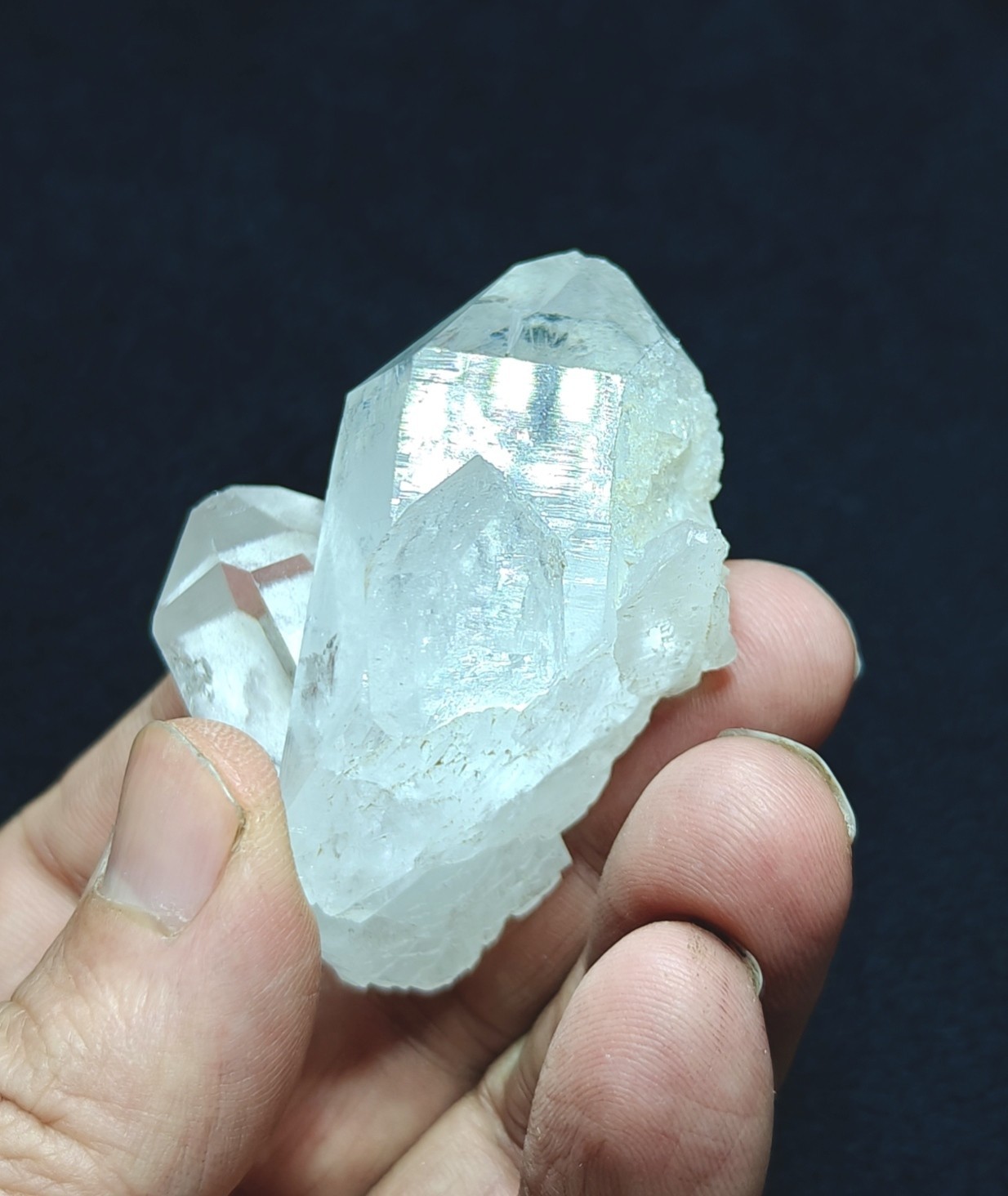 Twin Clear Quartz Formation Interconnected Crystals 76 grams