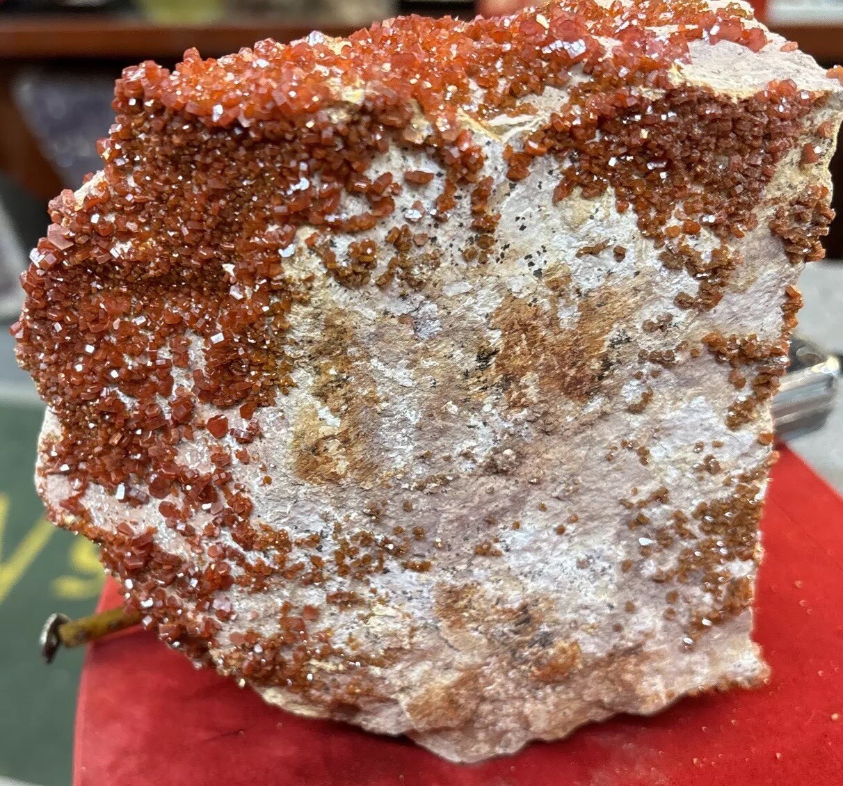 1706 Grams Vanadinite Crystals Cluster Mineral Specimen 5” X 5 1/2” X 3”