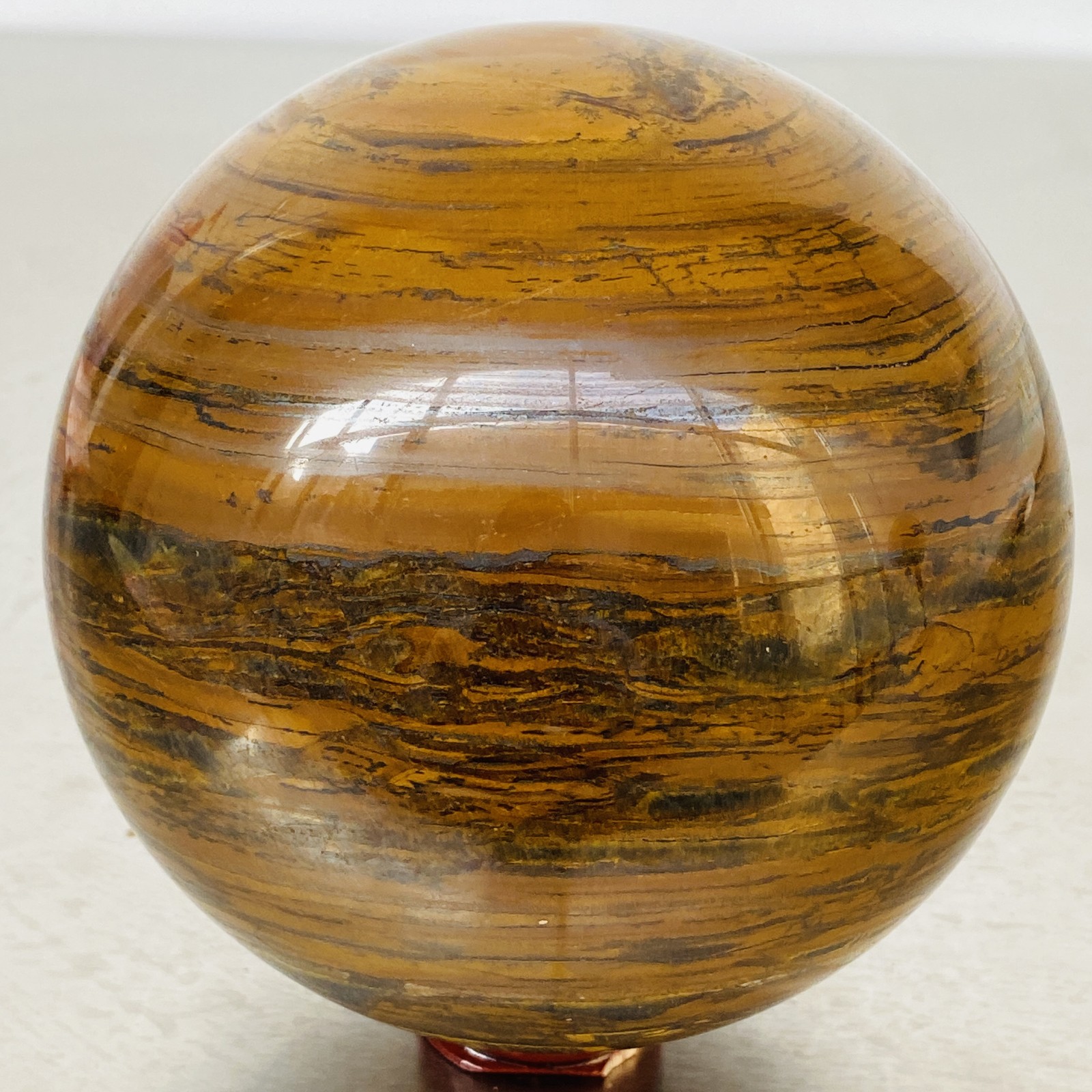 Natural Tiger Eye stone ball quartz crystal ball Reiki healing 3020G
