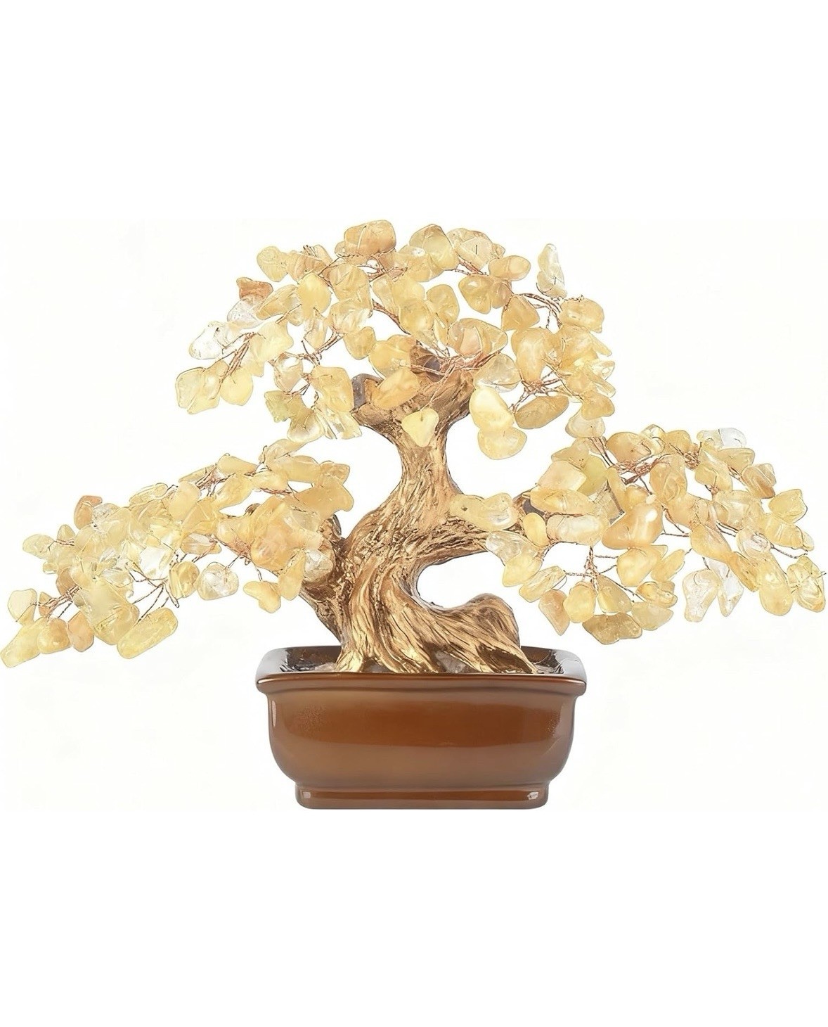 Feng Shui Citrine Crystal Bonsai Tree Healing Gift Decor