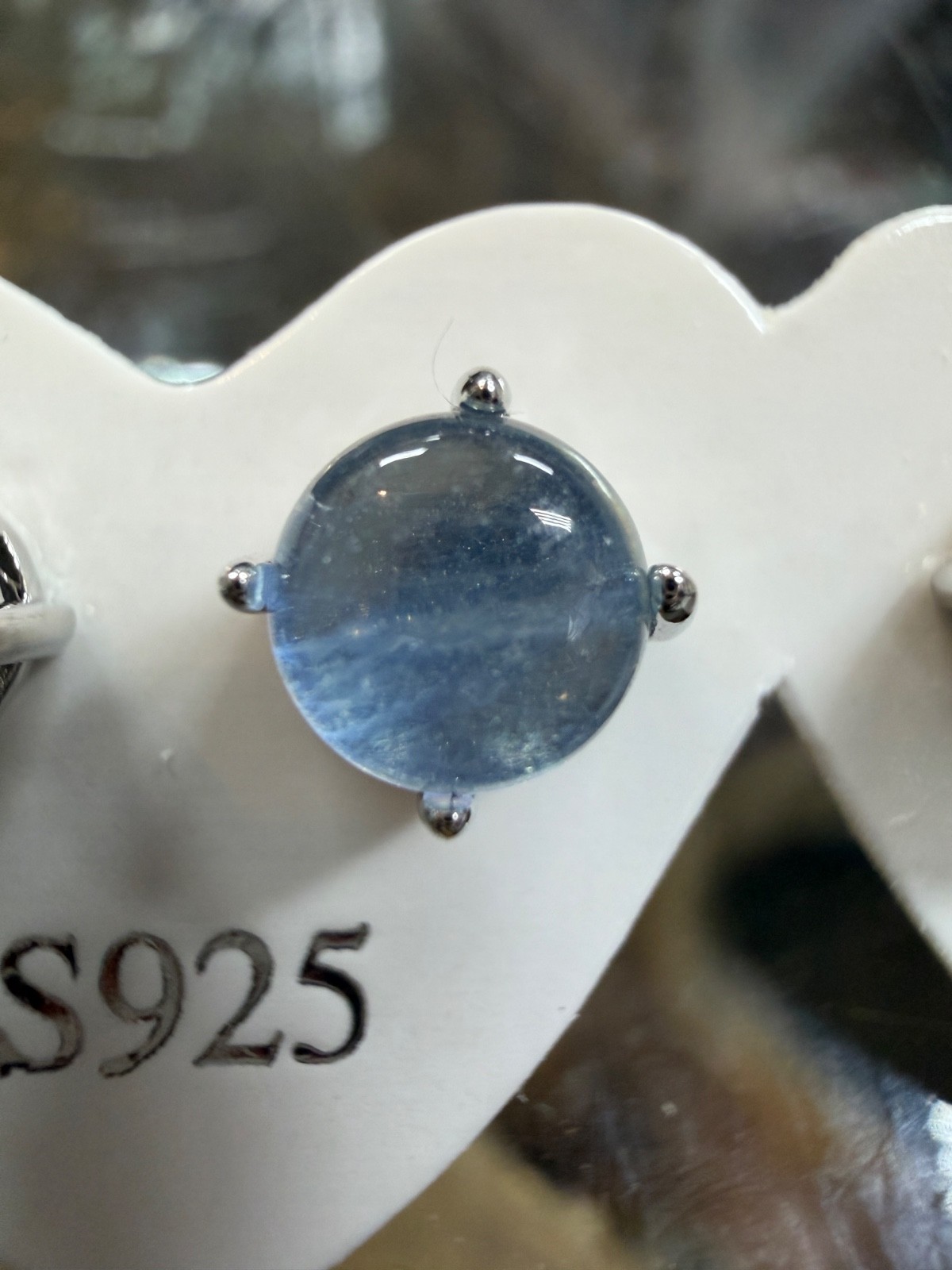 Wholesale 5 Pairs Natural Aquamarine Earring with Sterling Silver 925 Posts 6mm