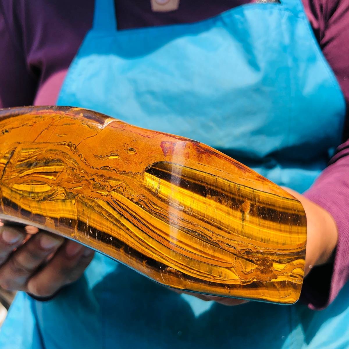 5.08 LB Natural Tiger Eye Polished Specimen Home Decor Raw Healing Stone 5355
